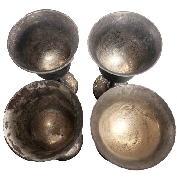 Vintage Wine Goblet Cup E.P.N.S Silver Plated Stemmed Goblet Cup *Rare Set of 4 - Picture 10 of 16